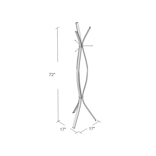 Ivy Bronx Coat Rack, Hall Tree, Free Standing Entryway Bedroom, Metal